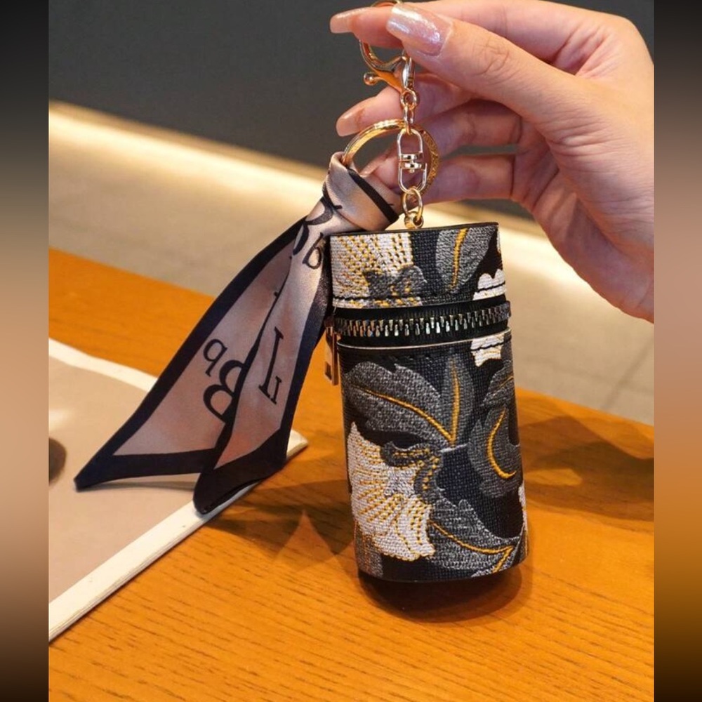 NEW Luxury inspired lipstick/coin bucket with mini scarf
